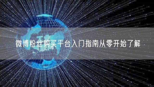 微博粉丝购买平台入门指南从零开始了解