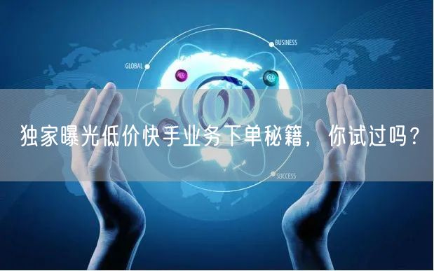 独家曝光低价快手业务下单秘籍，你试过吗？