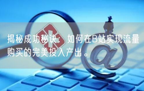 揭秘成功秘诀：如何在B站实现流量购买的完美投入产出。