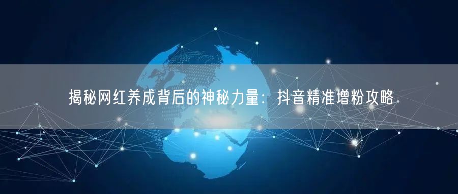 揭秘网红养成背后的神秘力量：抖音精准增粉攻略