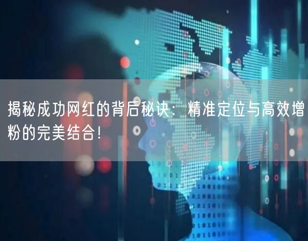 揭秘成功网红的背后秘诀：精准定位与高效增粉的完美结合！