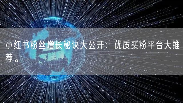 小红书粉丝增长秘诀大公开：优质买粉平台大推荐。
