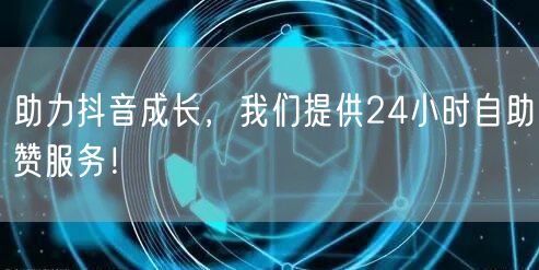 助力抖音成长，我们提供24小时自助赞服务！