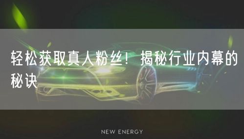 轻松获取真人粉丝！揭秘行业内幕的秘诀